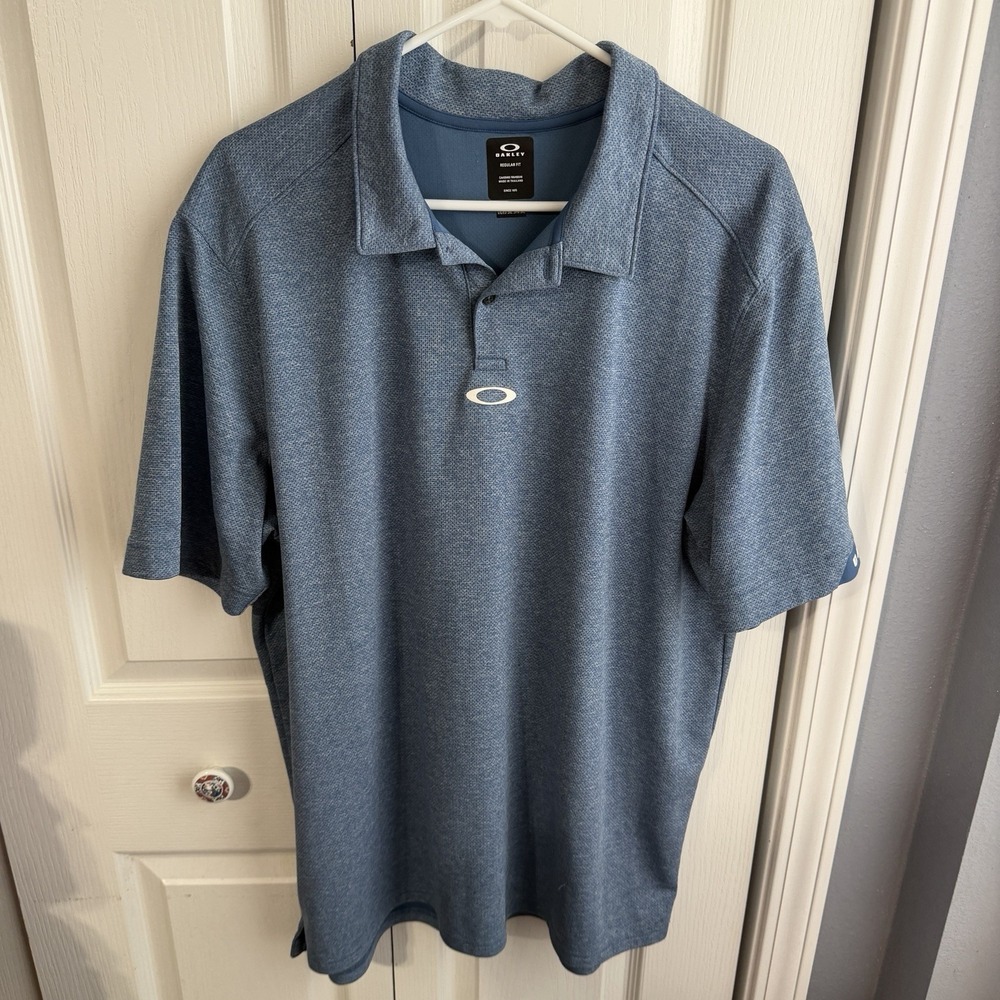Oakley Blue Aero Ellipse Regular Fit Polo Men's Size 2X Office Business Preppy